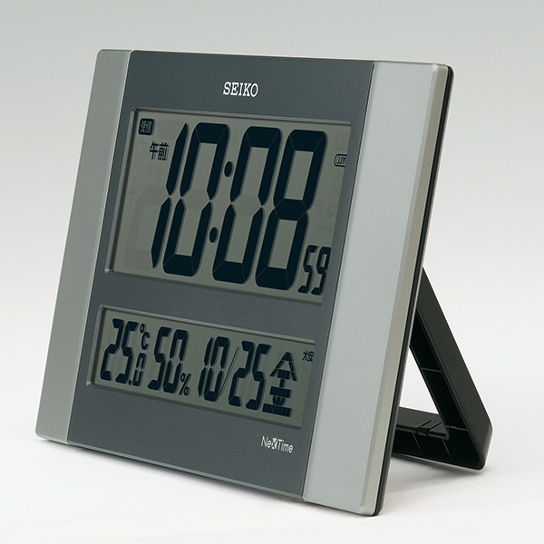 SEIKO(セイコー) ハイブリッド電波クロック 掛置兼用時計 『ネクスタイム』 ZS451S (銀色メタリック) - 生活家電ディープライス