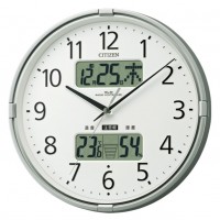 CITIZEN シチズン 電波掛時計 『インフォームナビF』 4FY618-019 (シルバーメタリック色)